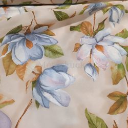 Magnólia mintás loneta (dekortextil) kék