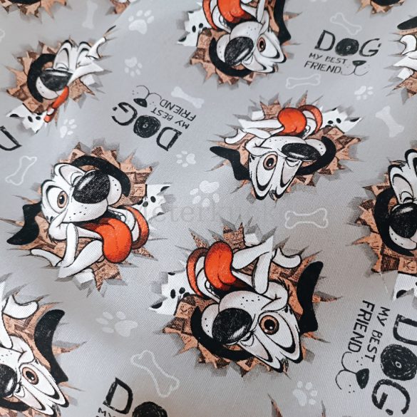 Kutya a legjobb barátom loneta (dekortextil) szürke