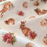 Rózsás nyuszis húsvéti loneta (dekortextil)