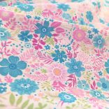 Rózsaszín-kék virágos PRÉMIUM loneta (dekortextil)