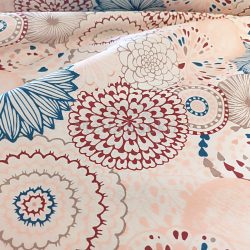   Bohém virág mandala mintás PRÉMIUM loneta (dekortextil) bordós