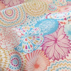   Bohém virág mandala mintás PRÉMIUM loneta (dekortextil) rózsaszínes