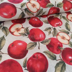 Drapp alapon piros alma mintás loneta (dekortextil)
