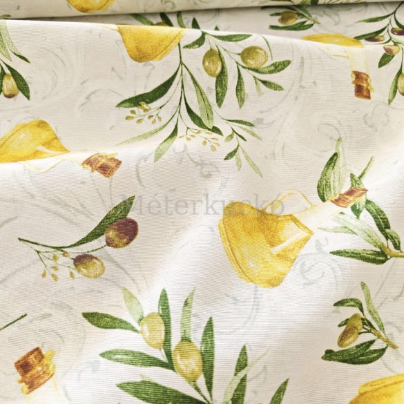 Oliva mintás loneta (dekortextil)