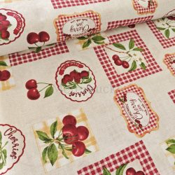 Kockás-cseresznyés loneta (dekortextil)