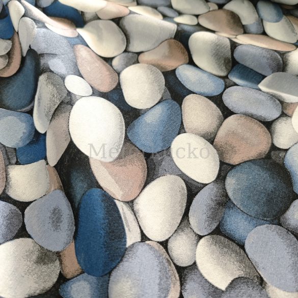 Kék kavics mintás loneta (dekortextil) 