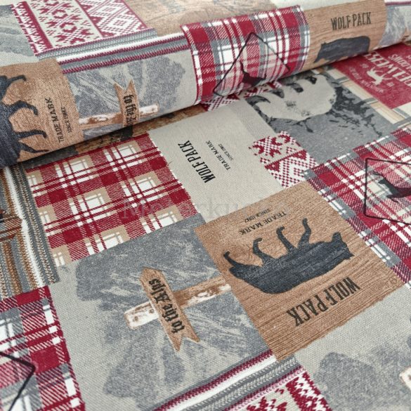 Alpesi vadon mintás karácsonyi loneta (dekortextil) 