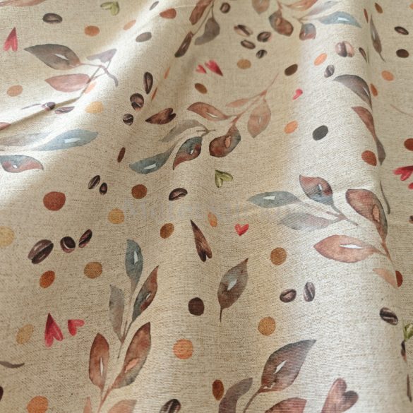 Kávészemes leveles őszi loneta (dekortextil)