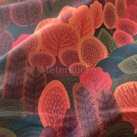 Őszi lombkorona mintás loneta (dekortextil)