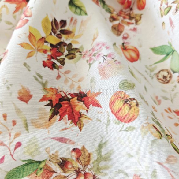 Levelek és termések mintás őszi loneta (dekortextil)