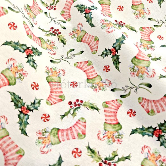 Grincs csizmás karácsonyi loneta (dekortextil)