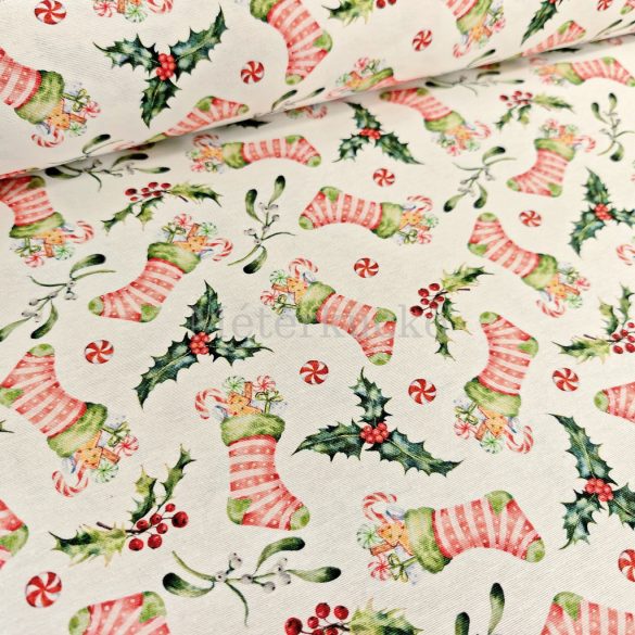 Grincs csizmás karácsonyi loneta (dekortextil)