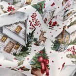 Havas házak mintás karácsonyi loneta (dekortextil)