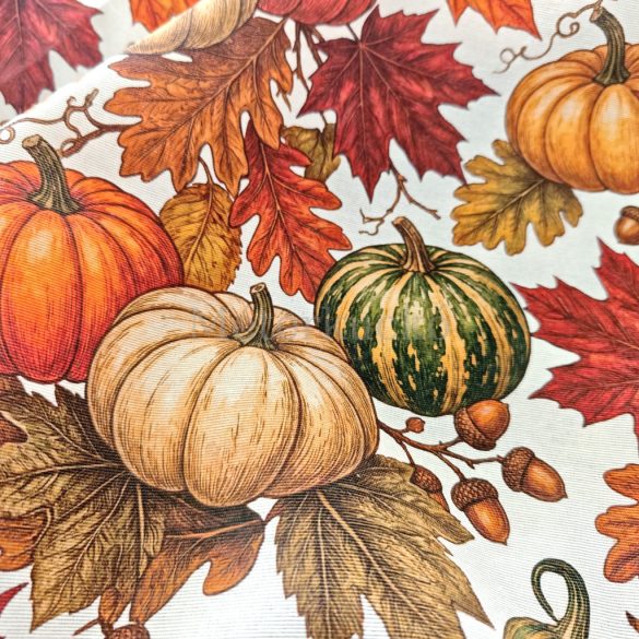 Őszi tök mintás dekortextil (loneta) digitális nyomtatású