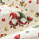 Bézs alapon manós csillagos loneta (dekortextil)