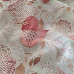 Mályvás-barna levelek mintás őszi loneta (dekortextil)