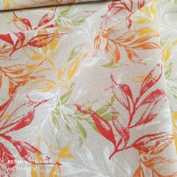 Drapp alapon színes ágak mintás loneta (dekortextil)