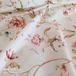 Ekrü alapon futórózsa mintás loneta (dekortextil)