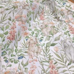   Húsvéti, digitális nyomtatású nyuszi a réten loneta (dekortextil)