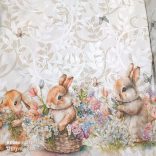 Húsvéti, bordűrös, digitális nyomtatású loneta (dekortextil)