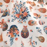 Ekrü alapon Vintage mintás húsvéti loneta (dekortextil)