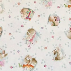   Húsvéti, baby nyuszi mintás loneta (dekortextil) pasztell színek 