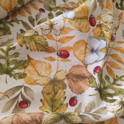 Levél és katica mintás őszi loneta (dekortextil)