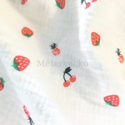 Fehér alapon gyümölcsös dupla géz