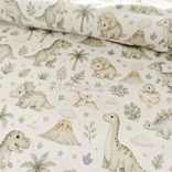 Ekrü alapon dinoszaurusz mintás jersey