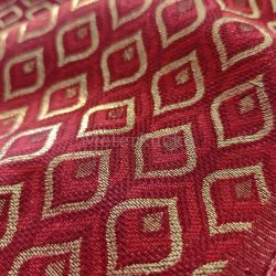   Arany lurexes piros-arany mintás karácsonyi jacquard EXTRA 320cm széles!