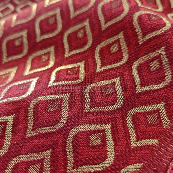 Arany lurexes piros-arany mintás karácsonyi jacquard EXTRA 320cm széles!