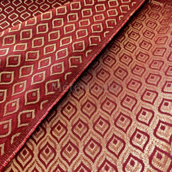 Arany lurexes piros-arany mintás karácsonyi jacquard EXTRA 320cm széles!