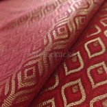 Arany lurexes piros-arany mintás karácsonyi jacquard EXTRA 320cm széles!
