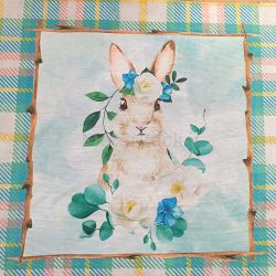 Nyuszis dekor panel (kék)