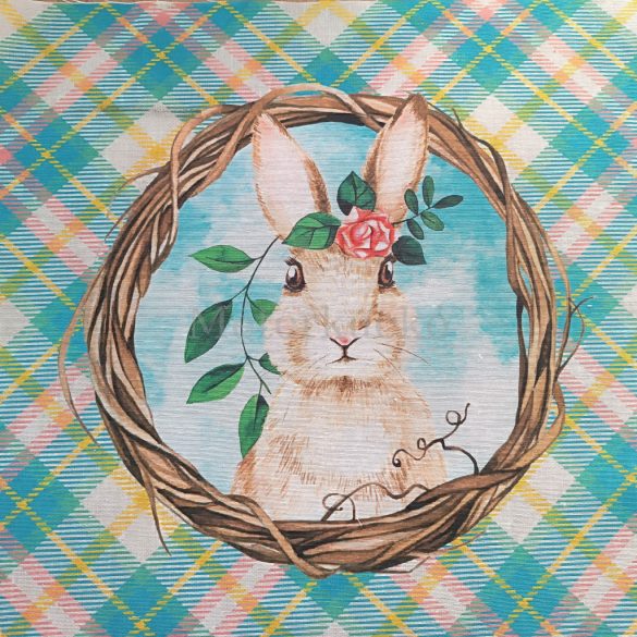 Nyuszis dekor panel (piros)