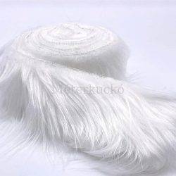 Fehér hosszú szálú műszőrme (5-6cm) 20x150cm-es csík