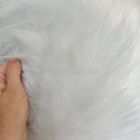 Fehér hosszú szálú műszőrme (5-6cm) 