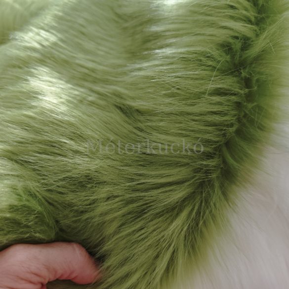 Hosszú szálú műszőrme zöld (6-7cm) extra puha