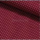 Bordó alapon fehér (2mm) pöttyös pamutvászon 