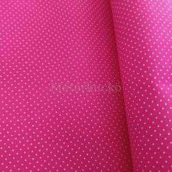 Pink alapon apró fehér pöttyös pamutvászon
