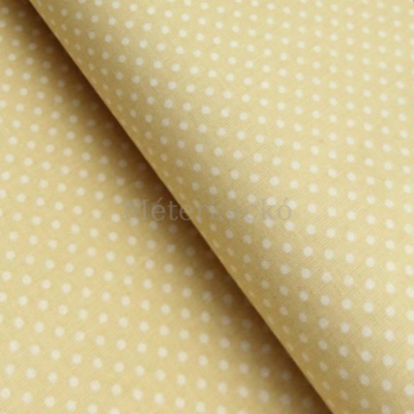 Vaj alapon fehér (2mm) pöttyös pamutvászon