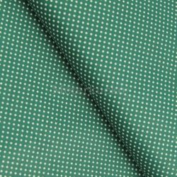 Fenyőzöld alapon fehér (2mm) pöttyös pamutvászon