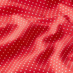 Piros alapon fehér (2mm) pöttyös pamutvászon