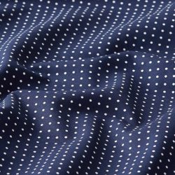 Sötétkék alapon fehér (2mm) pöttyös pamutvászon