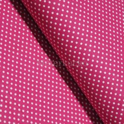Magenta alapon fehér (2mm) pöttyös pamutvászon
