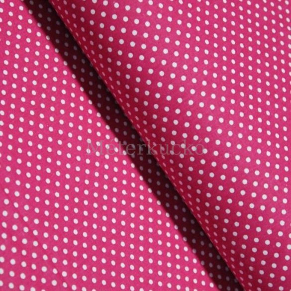 Magenta alapon fehér (2mm) pöttyös pamutvászon
