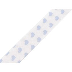 Fehér alapon kék szív mintás pamut ferdepánt