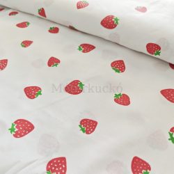 Fehér alapon eper mintás pamutvászon 