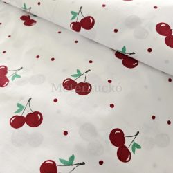 Fehér alapon cseresznyés pamutvászon