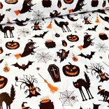 Halloween mintás pamutvászon (barna)